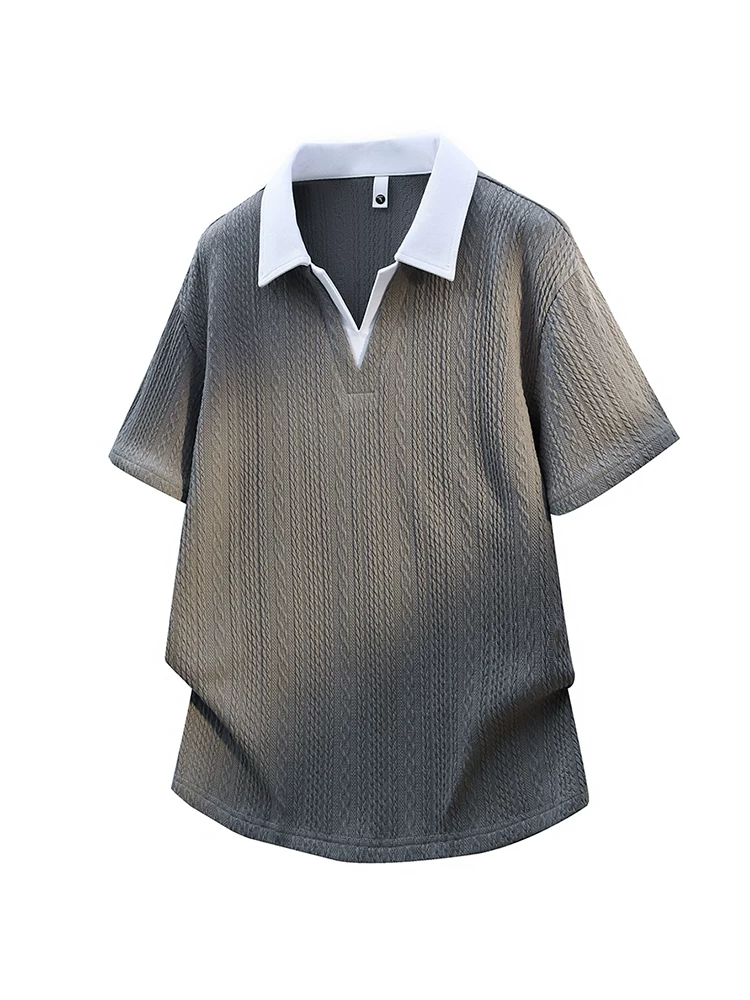 Áo thun nam Jeanswest kiểu Mỹ, giả hai lớp, chất liệu có vân, tay ngắn, dáng rộng, thời trang cao cấp mùa hè.
