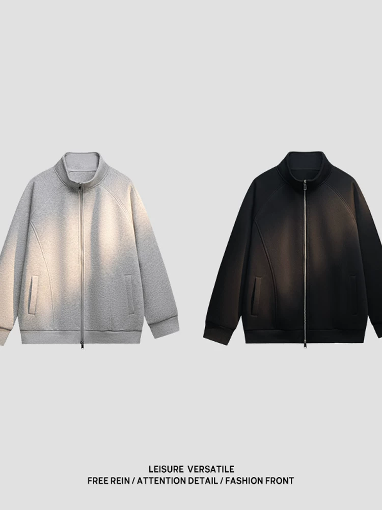 Áo len cardigan cổ đứng kiểu Mỹ của Jeanswest dành cho nam, áo thun dáng rộng thoải mái mùa xuân thu, áo hàng hiệu cao cấp hợp thời trang đa năng.