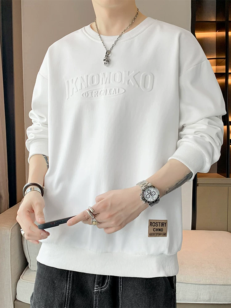 Áo nỉ cổ tròn kiểu Mỹ của Jeanswest dành cho nam, mùa xuân thu, cảm giác cao cấp, dáng rộng, thương hiệu thời thượng đa năng, áo kiểu sành điệu.