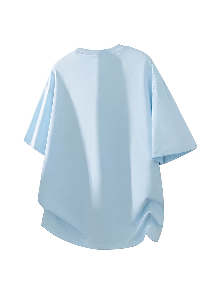 Áo thun nam cổ tròn thêu 100% cotton của Jeanswest, thương hiệu thời trang cao cấp mùa xuân hè, dáng rộng và đa năng, áo kiểu sành điệu.
