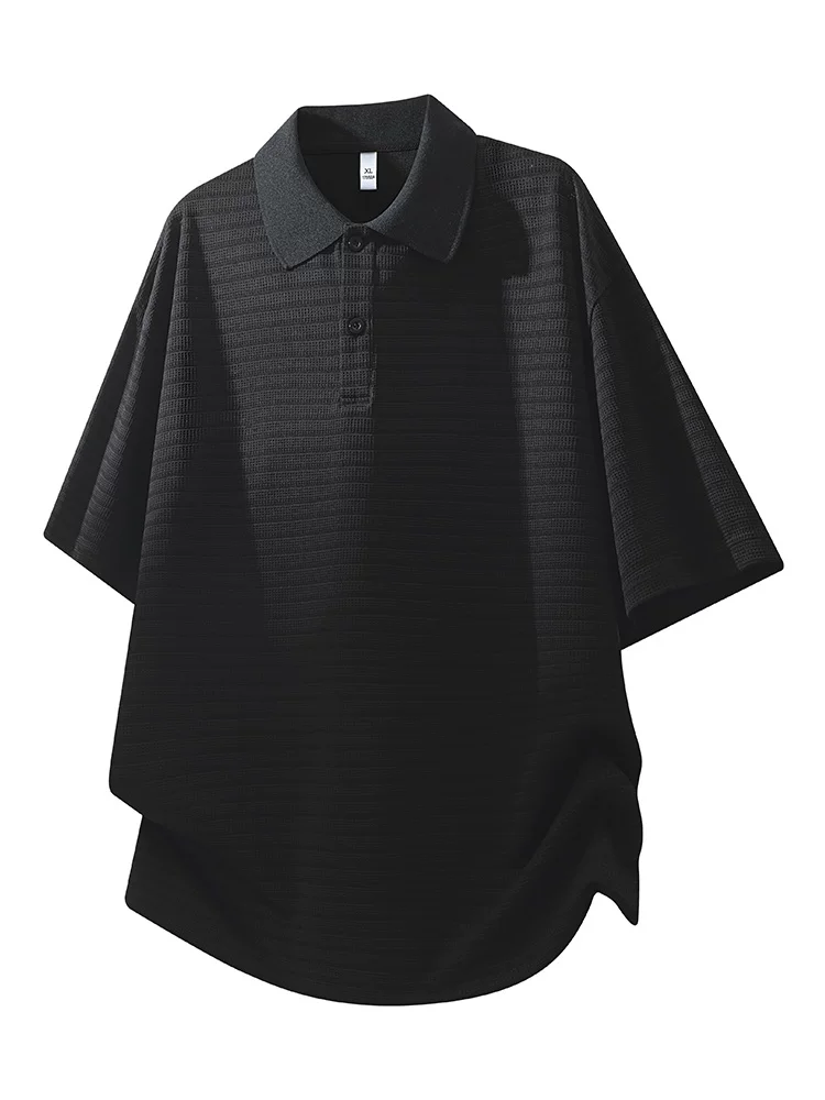 Áo thun polo sọc Jeanswest nam mùa hè dáng rộng cao cấp thoáng khí thân thiện với làn da tay ngắn