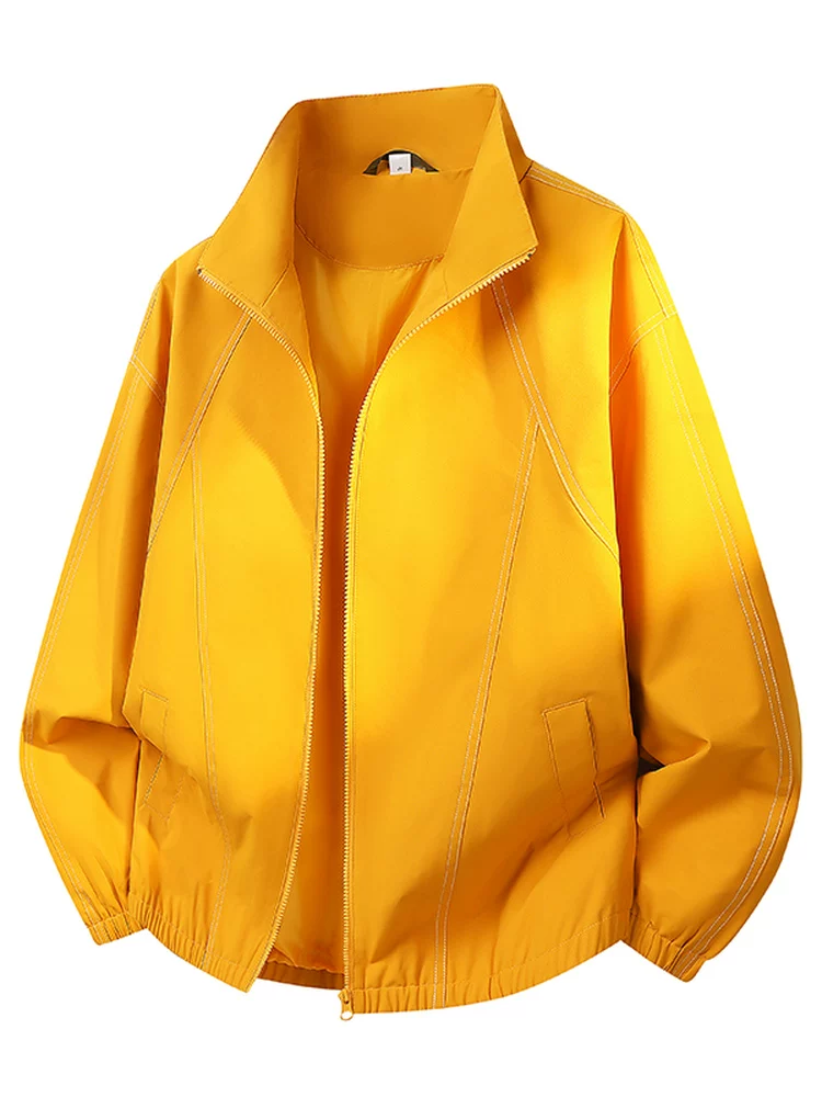 Áo khoác nam cổ đứng phong cách Mỹ của Jeanswest, mẫu mới xuân thu 2026, dáng rộng, đa năng, cảm giác cao cấp.