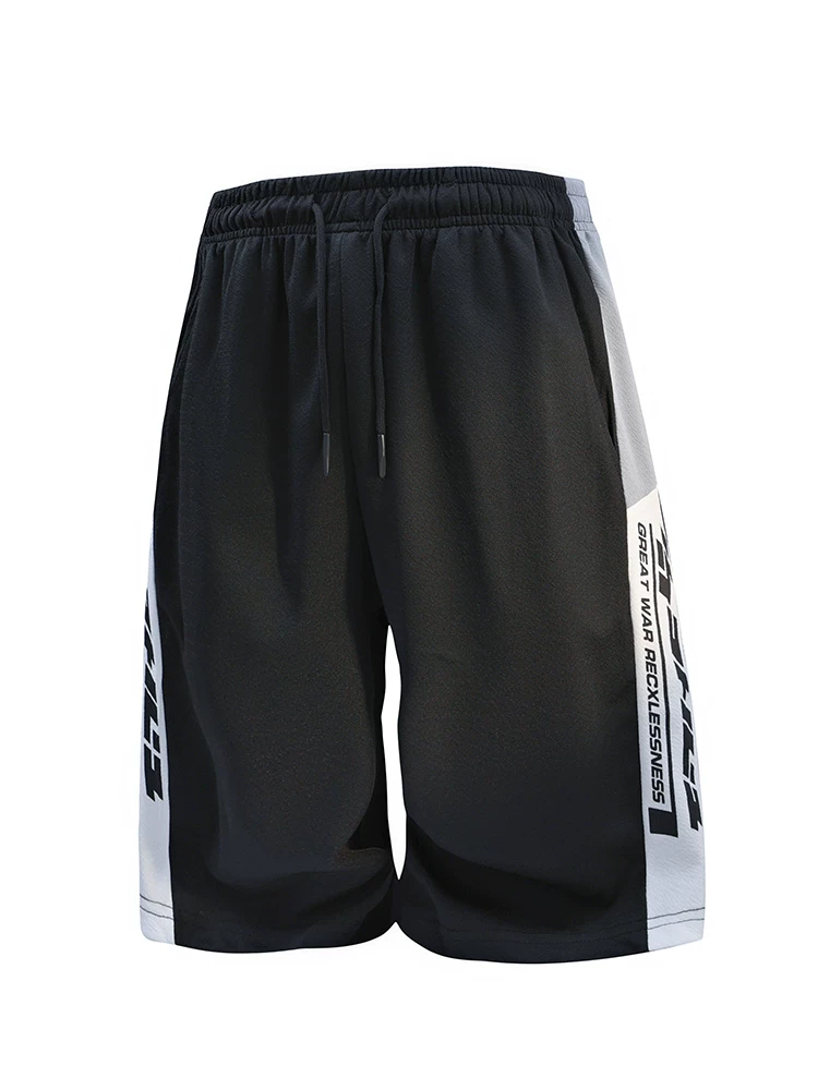 Quần short dây rút phối màu phong cách Mỹ của Jeanswest dành cho nam, quần năm điểm rộng rãi, thoáng khí, cao cấp, phong cách thường ngày mùa hè.