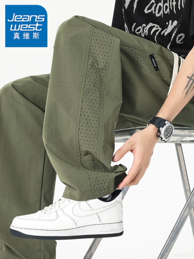 Quần dài nam Jeanswest 2026 mới, chất liệu lưới thoáng khí, kiểu dáng thẳng, thoải mái, chất liệu mềm mại, dễ mặc, dành cho mùa hè.