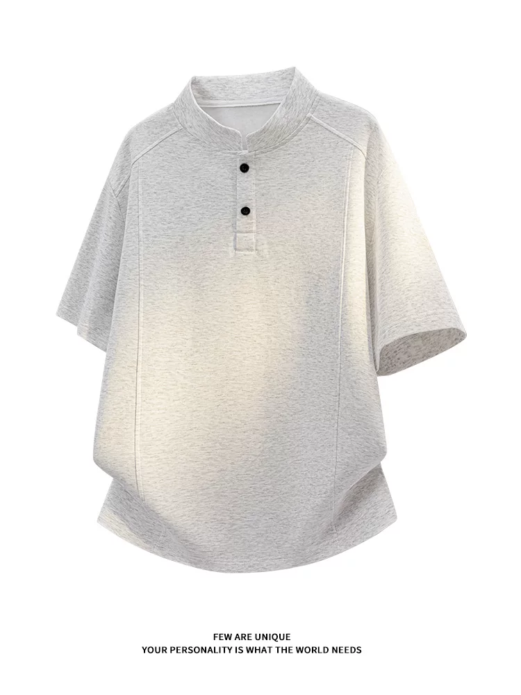 Áo thun cổ Henley kiểu Mỹ của Jeanswest dành cho nam, áo thun ngắn tay dáng rộng, thương hiệu thời trang cao cấp mùa hè.