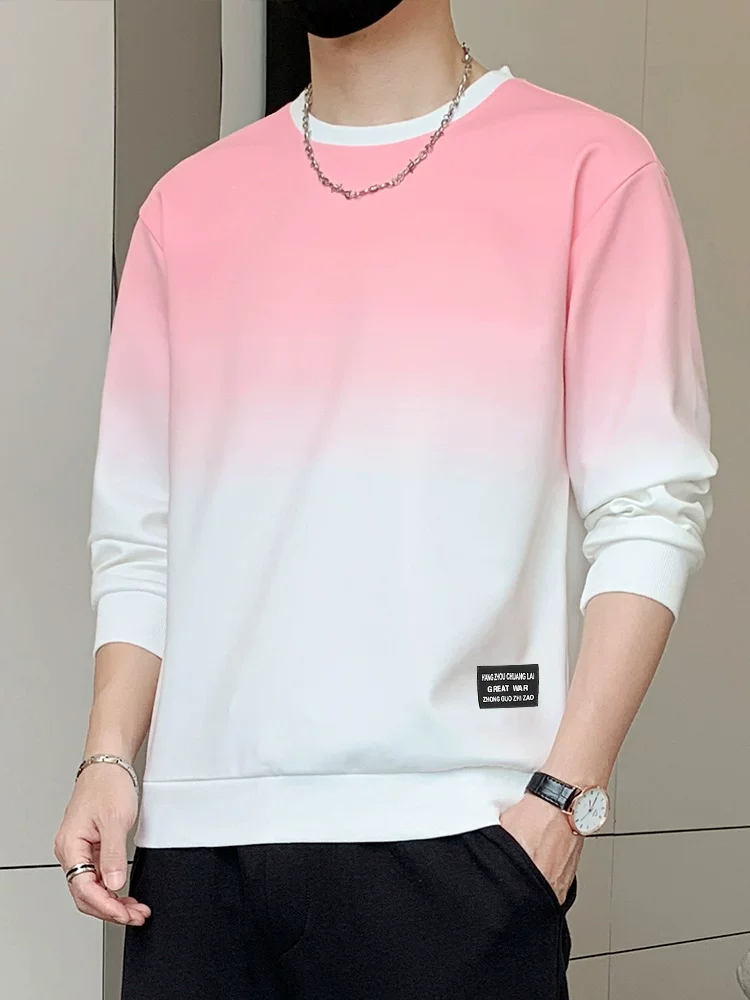 Áo len chui đầu cổ tròn màu gradient của Jeanswest, áo nỉ đa năng dành cho nam, áo kiểu dáng rộng rãi, hợp thời trang mùa xuân.