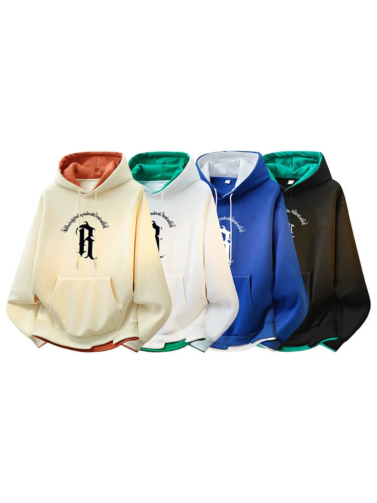 Áo nỉ có mũ in chữ cao cấp theo phong cách Mỹ của Jeanswest dành cho nam, áo thun dáng rộng thoải mái hợp thời trang mùa xuân thu.