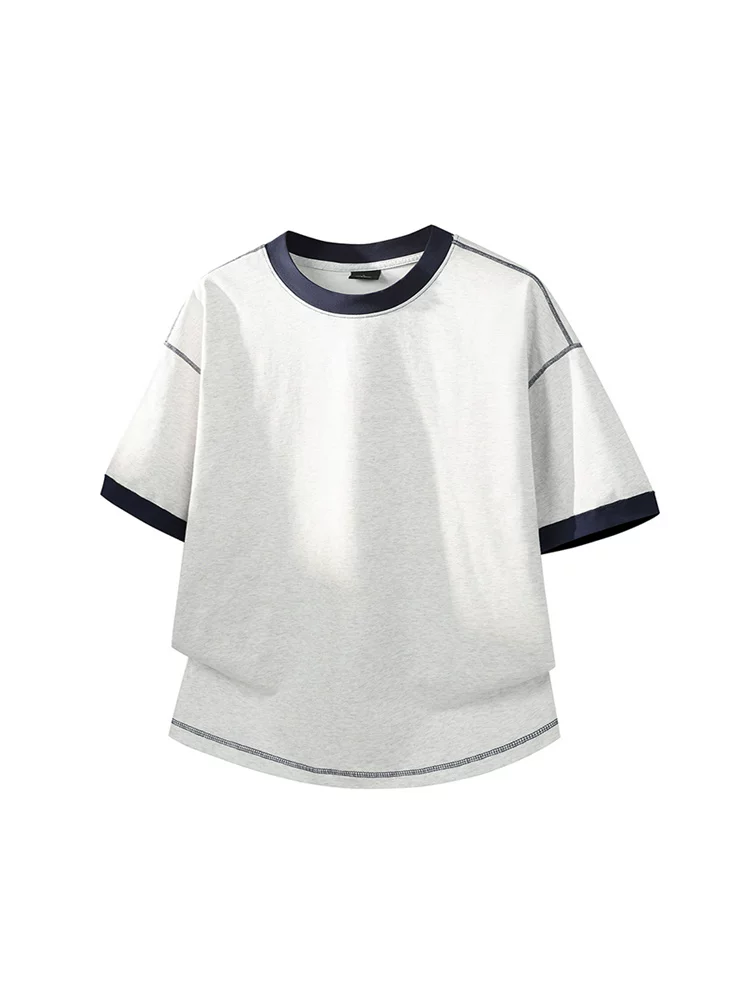Áo thun nam Jeanswest phối màu tương phản, chất liệu 100% cotton nguyên chất, kiểu dáng rộng rãi, thoáng khí, tay ngắn, xu hướng mới hè 2026.