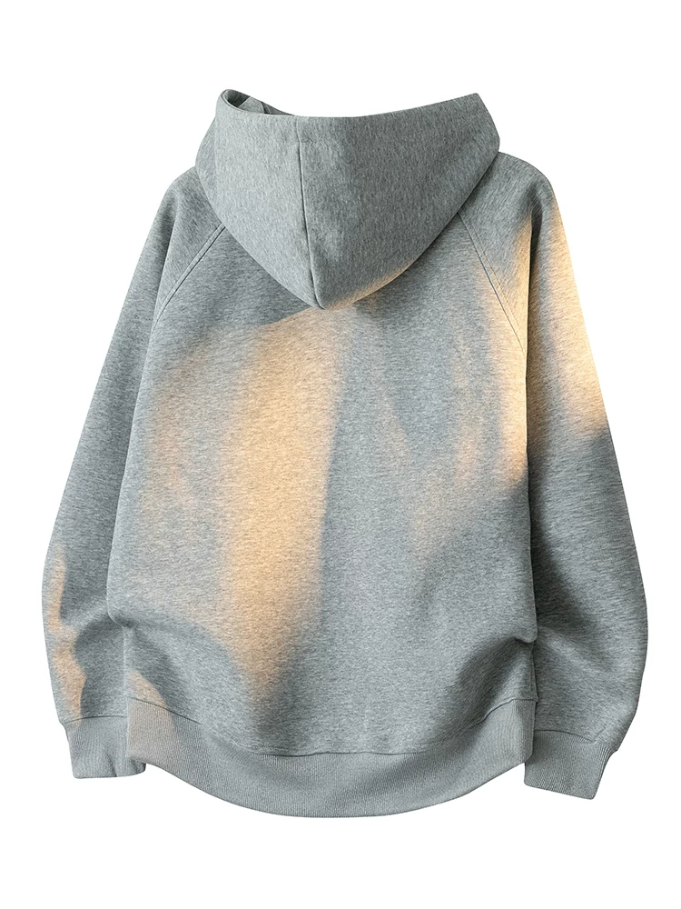 Áo nỉ cổ cao có mũ trùm đầu màu đen phong cách thể thao kiểu Mỹ của Jeanswest dành cho nam, mùa xuân thu, áo dáng rộng cao cấp.