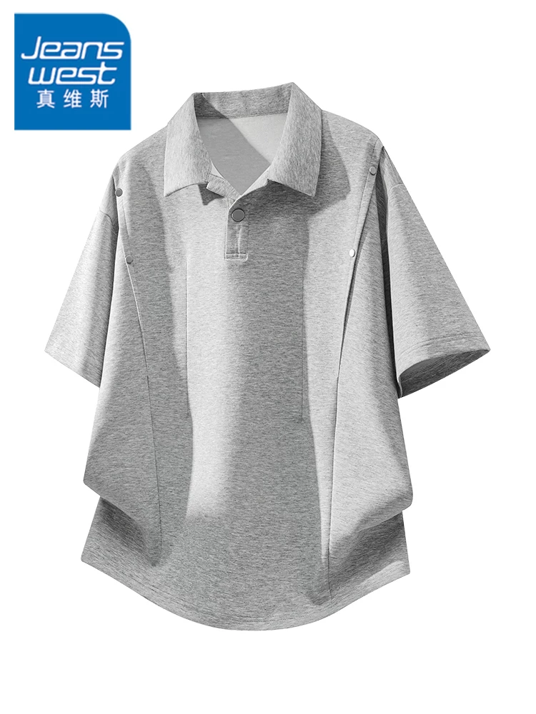 Áo thun nam Jeanswest kiểu Mỹ, thiết kế phá cách với chi tiết đinh tán, phong cách mùa hè, thương hiệu thời thượng, cảm giác cao cấp, dáng rộng, thoáng khí, mát mẻ, tay ngắn.