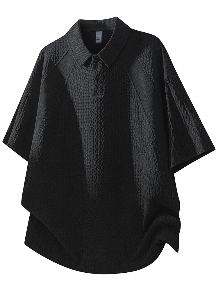 Áo thun polo dệt jacquard màu trơn phong cách Mỹ của Jeanswest dành cho nam, thương hiệu thời trang cao cấp mùa hè, tay ngắn rộng rãi.