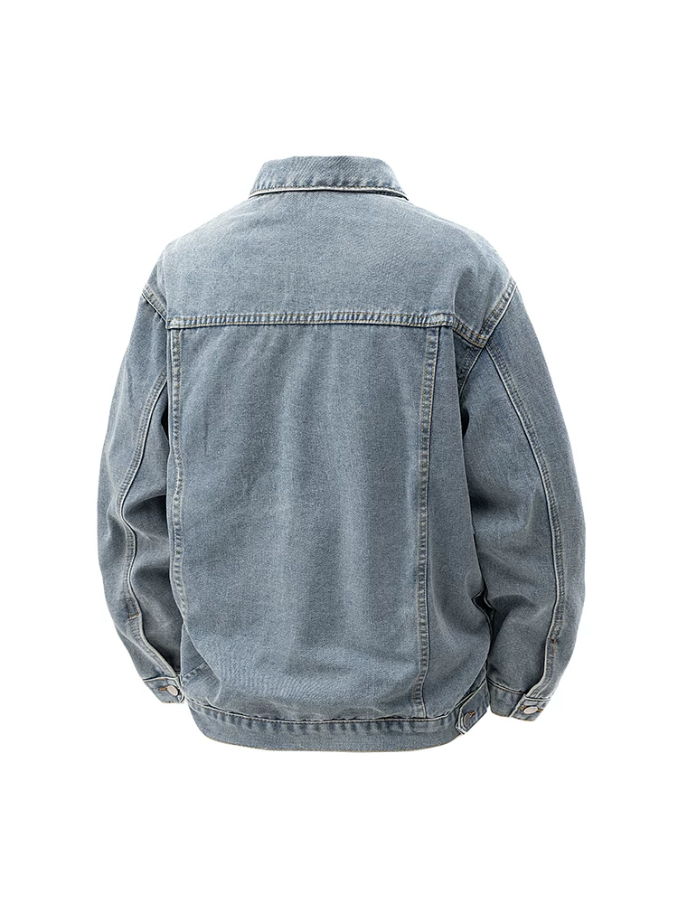 Áo khoác denim nam Jeanswest phong cách Mỹ cổ điển, kiểu dáng rách, giặt mài, mùa xuân, đa năng, hợp thời trang, thương hiệu nổi bật, áo khoác denim công sở cá tính.