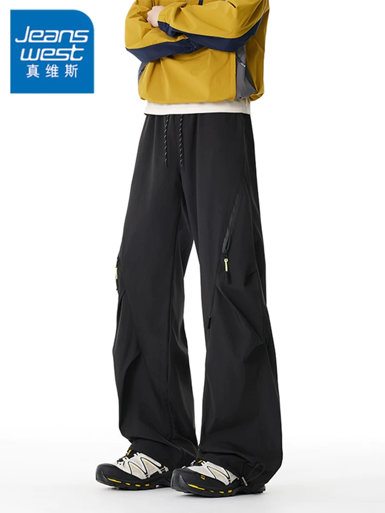 Quần công sở ống rộng kiểu Mỹ Jeanswest dành cho nam, mùa xuân thu, thương hiệu thời thượng cao cấp, dáng rộng, đa năng, quần dài mát mẻ.