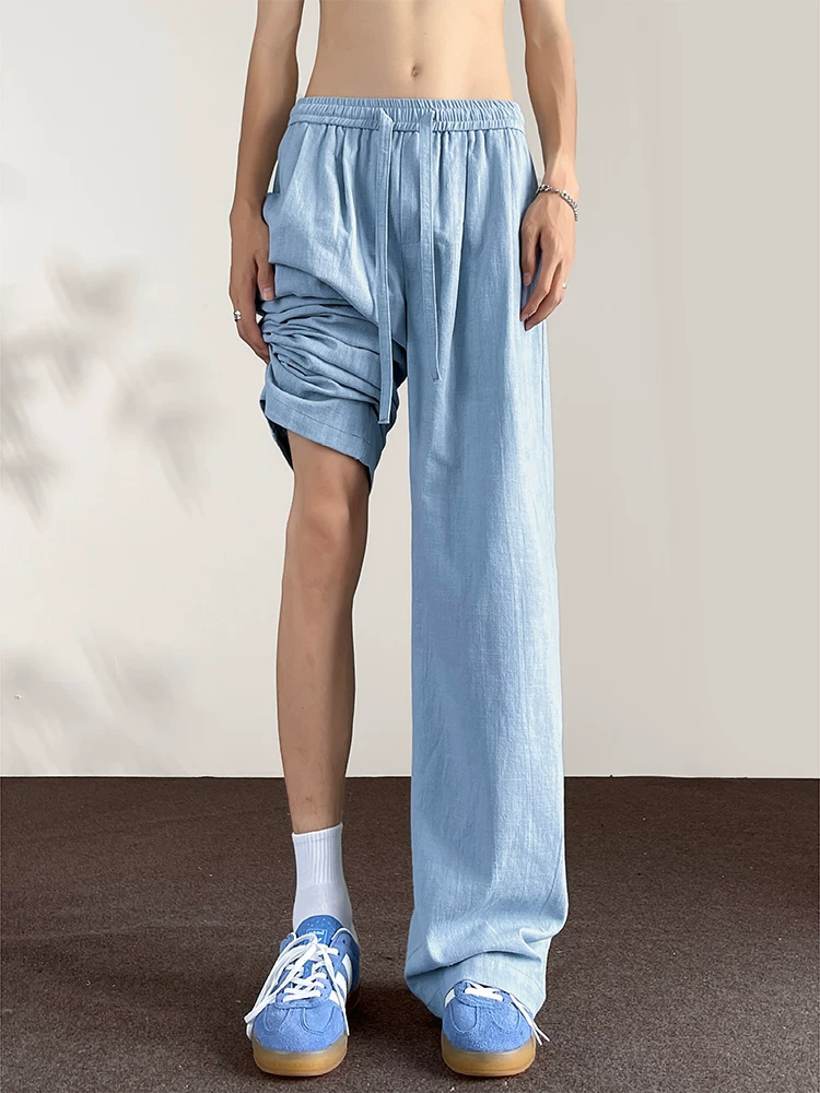 Quần cotton linen thương hiệu thời trang phong cách Mỹ của Jeanswest dành cho nam, quần ống rộng dáng suông, mỏng nhẹ, đa năng, thoải mái cho mùa hè.
