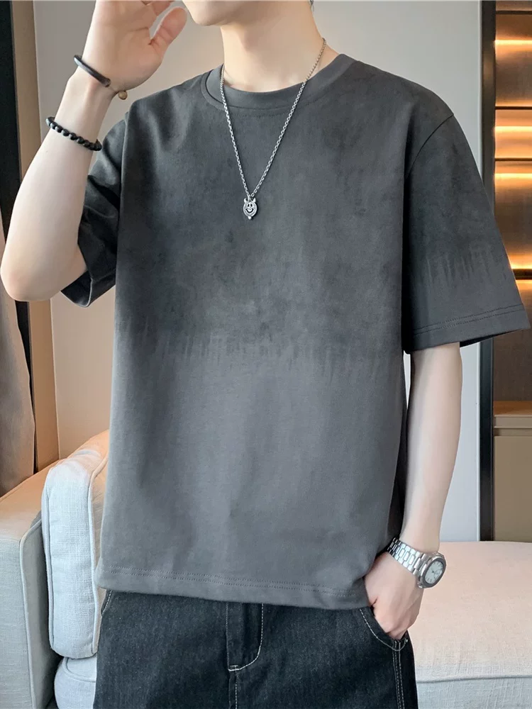 Áo thun cổ tròn dáng rộng phong cách Mỹ của Jeanswest dành cho nam, tay ngắn mùa hè, áo ngắn tay cao cấp, thoáng khí, phong cách thường ngày.