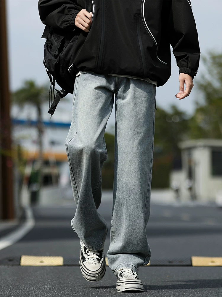 Quần jean ống đứng kiểu Mỹ của Jeanswest dành cho nam, mùa xuân thu, cảm giác cao cấp, dáng rộng, thương hiệu thời thượng đa năng, quần dài cá tính và sành điệu.