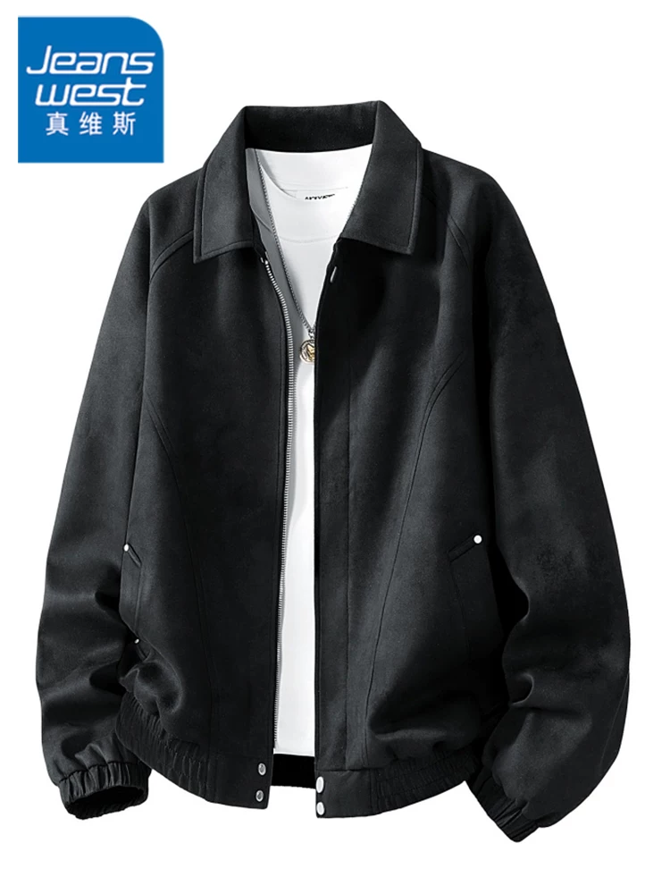 Áo khoác cổ điển cao cấp của Jeanswest dành cho nam, áo khoác dáng rộng thoải mái hợp thời trang theo phong cách Mỹ mùa xuân thu.