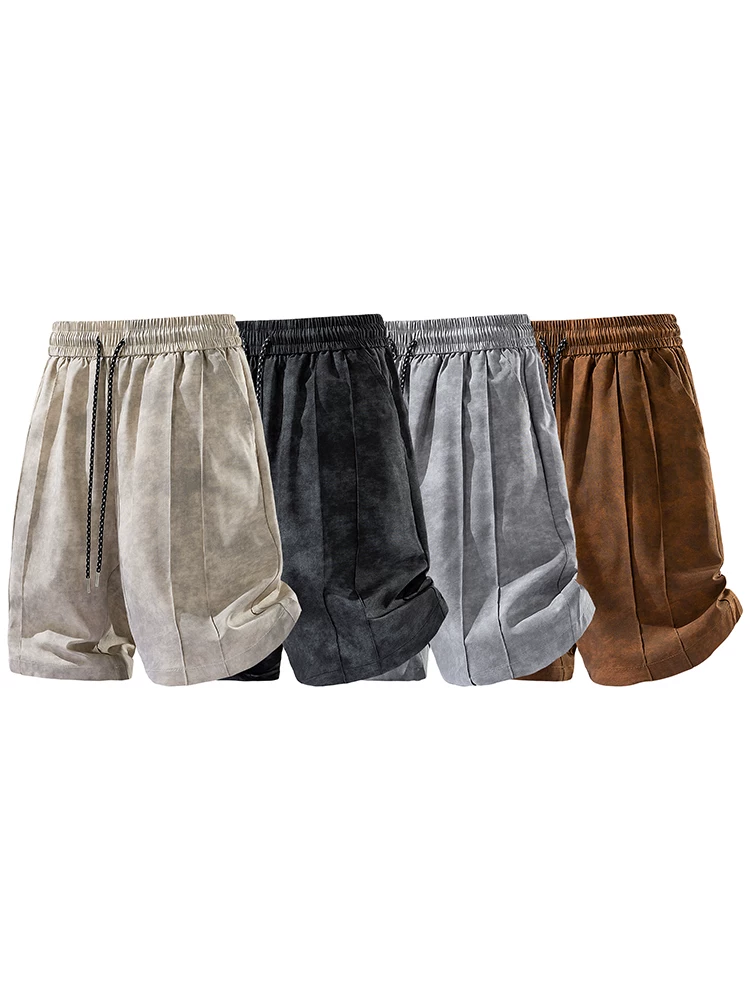 Quần short dây rút thông thường nhuộm màu tie-dye của Jeanswest dành cho nam, thương hiệu thời thượng cao cấp mùa hè, quần năm điểm dáng rộng sành điệu.
