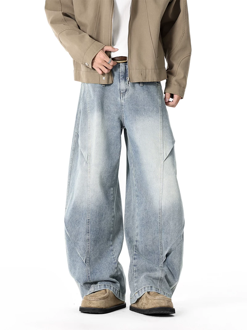Quần jeans ống rộng vintage của Jeanswest dành cho nam, thương hiệu thời trang đường phố cao cấp của Mỹ mùa thu đông, quần dài phong cách và cao cấp.