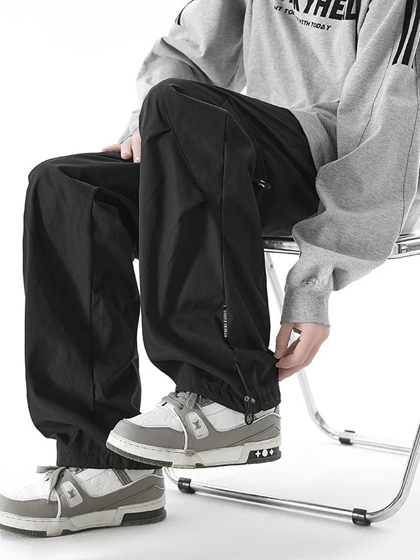 Quần công sở chức năng màu đen của Jeanswest dành cho nam, kiểu dáng mỏng mùa hè với túi lớn, quần dài ống thẳng hợp thời trang theo phong cách Mỹ.
