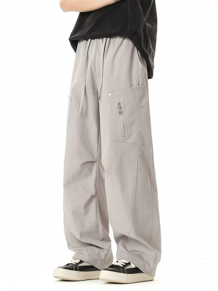 Quần jean ống đứng đa năng nhiều túi của Jeanswest dành cho nam, mùa xuân, dáng rộng, đa năng, quần thường ngày có độ rủ mềm mại.