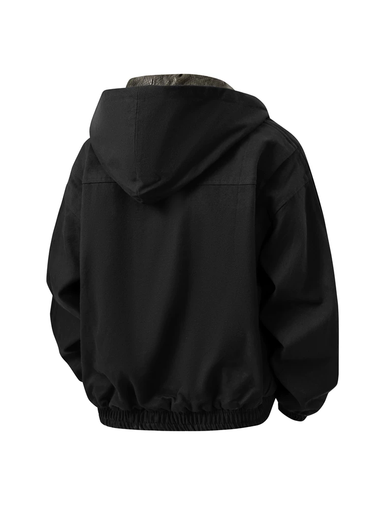 Áo khoác parka in họa tiết python của Jeanswest dành cho nam giới mới mùa xuân và mùa thu có mũ trùm đầu phong cách đường phố cao cấp