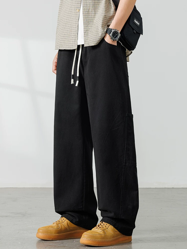 Quần dài ống rộng chất liệu cotton nguyên chất phong cách Mỹ của Jeanswest dành cho nam, quần dài ống đứng thời trang cao cấp mới mùa xuân thu.