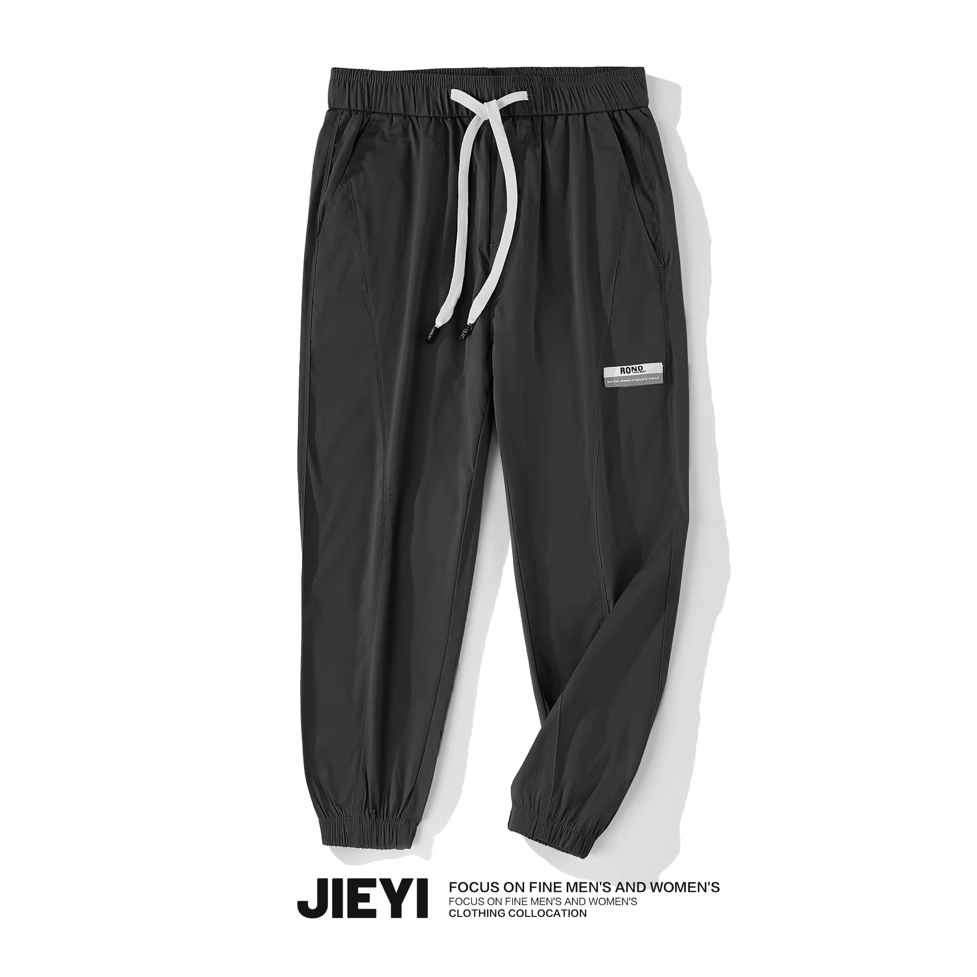 Quần lửng mùa hè phong cách vintage nhẹ nhàng sang trọng dành cho nam, quần jogger phối màu thoáng khí có dây rút, lưng thun kiểu harem