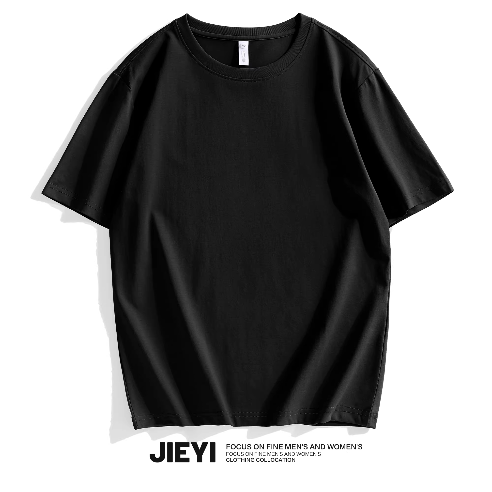 Áo thun ngắn tay công nghệ làm mát tức thì màu đen đơn giản dành cho nam, áo mùa hè cơ bản đa năng, thoáng khí