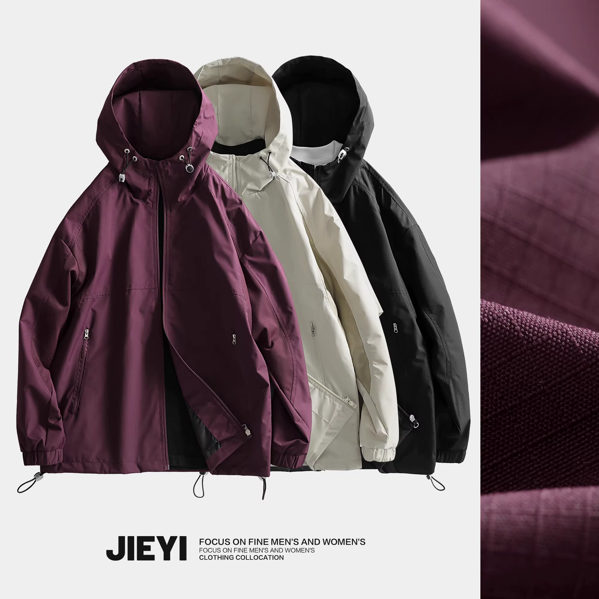 Jieyi Màu Trơn Phong Cách Mỹ Áo khoác ngoài trời chống gió Mùa xuân Đa năng Hợp thời trang Nam Retro Quần áo bảo hộ lao động Áo khoác có mũ trùm đầu