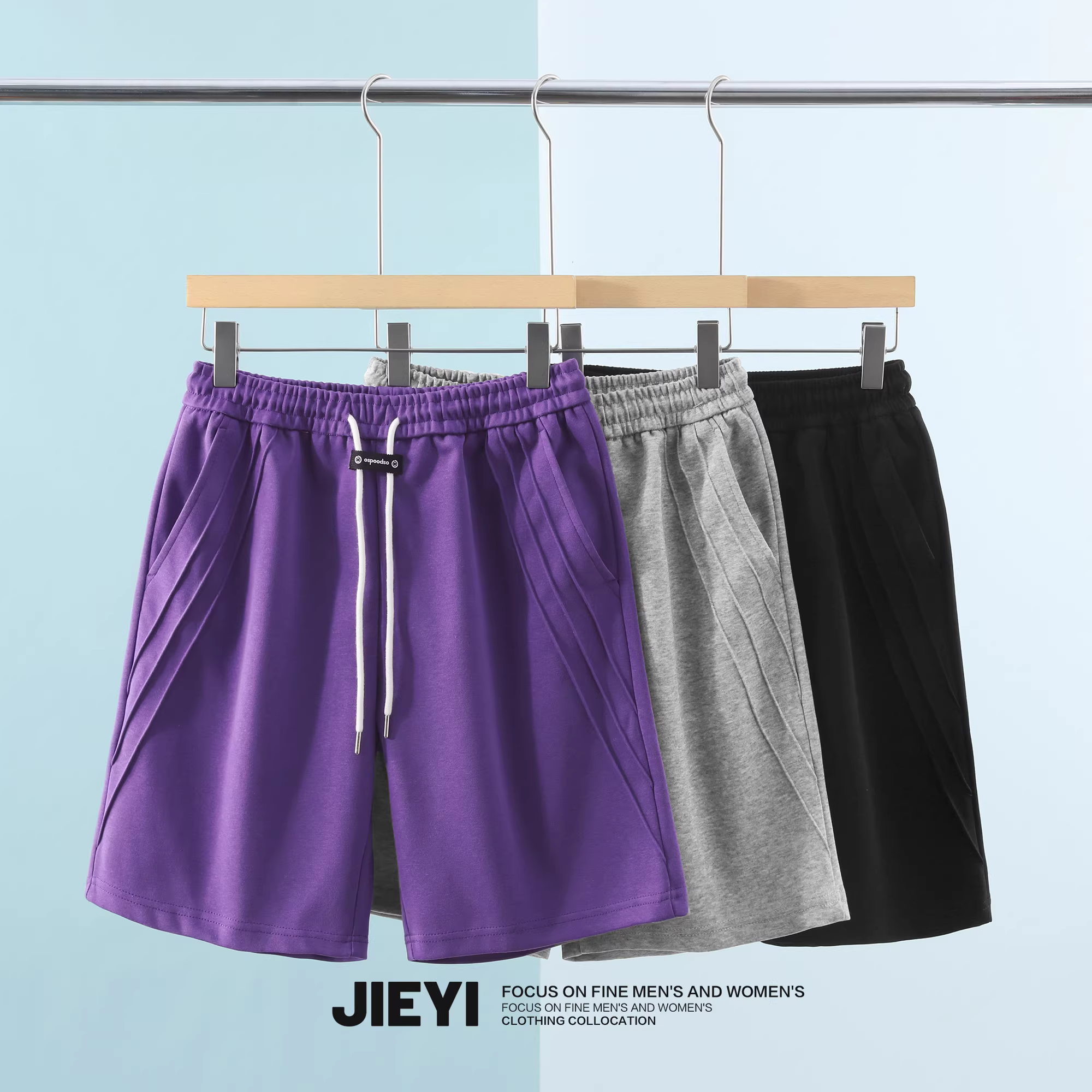 Quần short thể thao hơi rộng màu sáng hợp thời trang dành cho nam, phong cách cổ điển, quần short dài vừa phải kiểu dáng thẳng kiểu Nhật mang tính nghệ thuật để mặc ngoài.