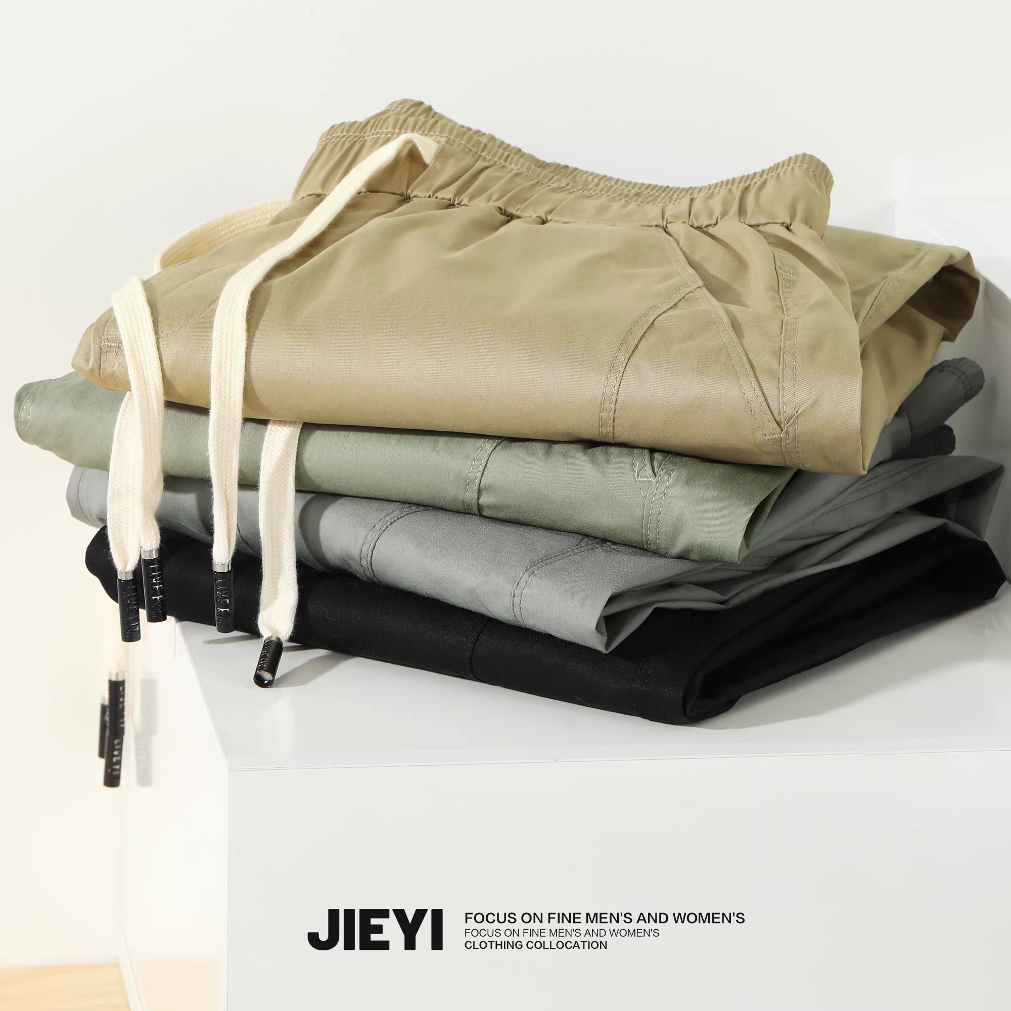 Quần lửng mùa hè phong cách vintage nhẹ nhàng sang trọng dành cho nam, quần jogger phối màu thoáng khí có dây rút, lưng thun kiểu harem