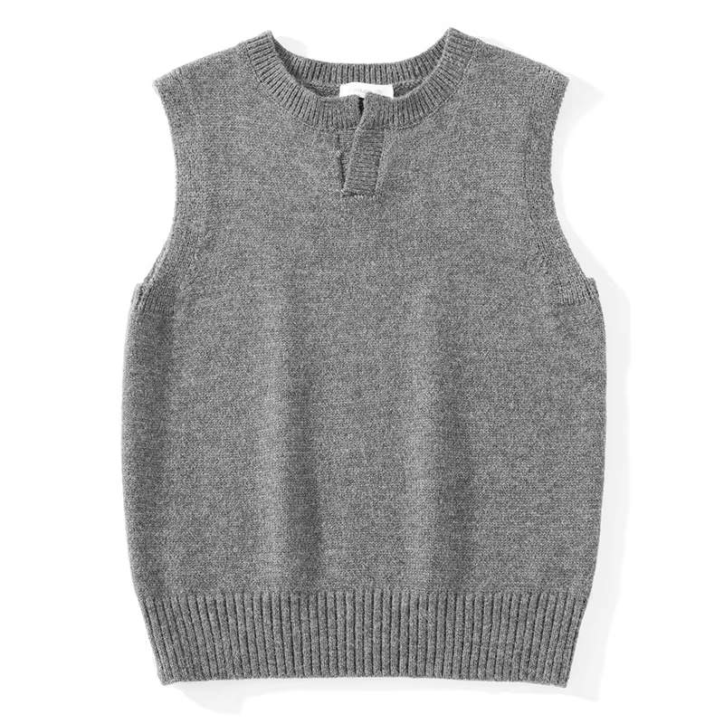 JIEYI Nhiều màu】Áo vest dệt kim nhiều lớp phong cách Hàn Quốc và Nhật Bản với cổ chữ V nhỏ, áo vest không tay nam hợp thời trang mùa xuân thu thường ngày