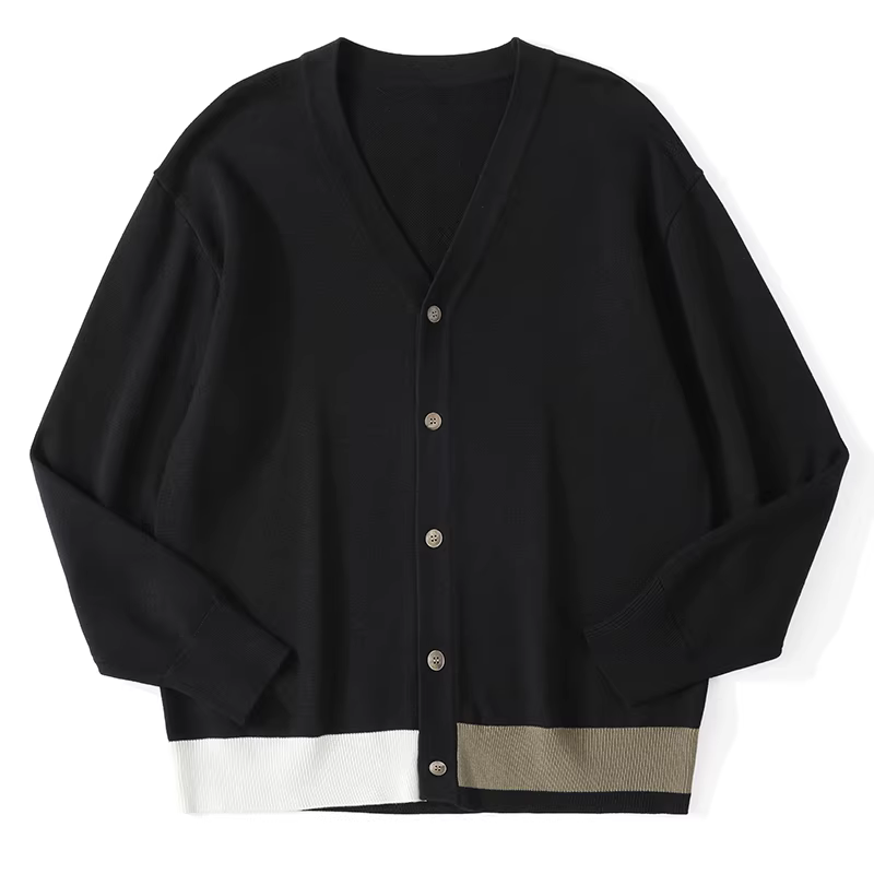 Áo cardigan nam cao cấp JIEYI thiết kế phối màu thời thượng, kiểu dáng quý ông, cổ V, chất liệu len 520g