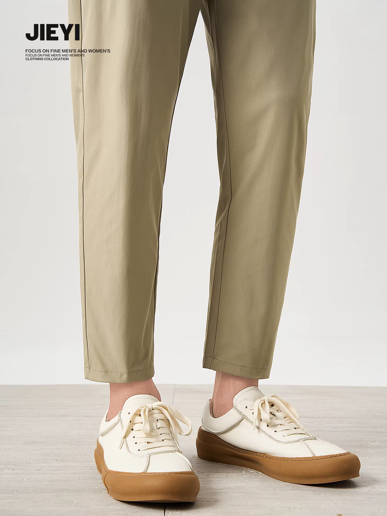Quần âu nữ Jieyi lưng thun co giãn, kiểu dáng ba chiều, đa năng, chất liệu vải tuýt cao cấp, màu trơn, kiểu dáng đơn giản, thích hợp đi làm, quần lửng.