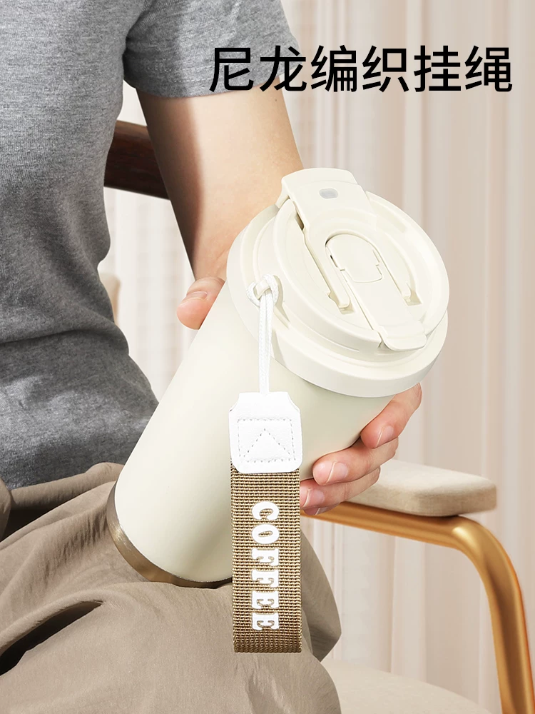 Ly giữ nhiệt Mongdio có lớp lót gốm, mẫu mới 2024, ly cà phê dành cho nữ, ly du lịch có ống hút thẩm mỹ cao