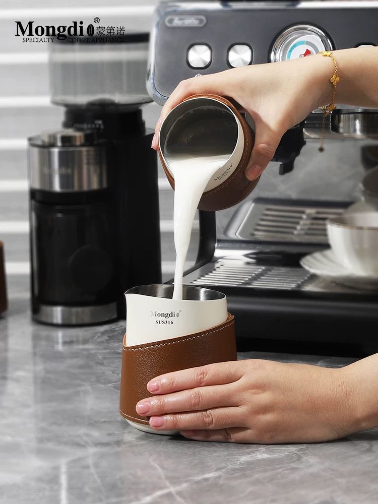 Bình tạo bọt sữa chuyên nghiệp Mongdio, bình pha cà phê Latte Art, cốc tạo bọt sữa Latte Art, bình tạo bọt sữa bằng thép không gỉ, vòi nhọn, dụng cụ tạo bọt sữa