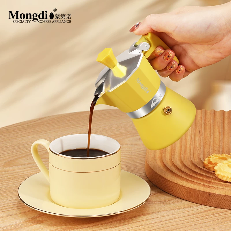 Máy pha cà phê Moka pot Mongdio dùng trong gia đình, máy pha cà phê espresso, ấm pha cà phê mini Moka