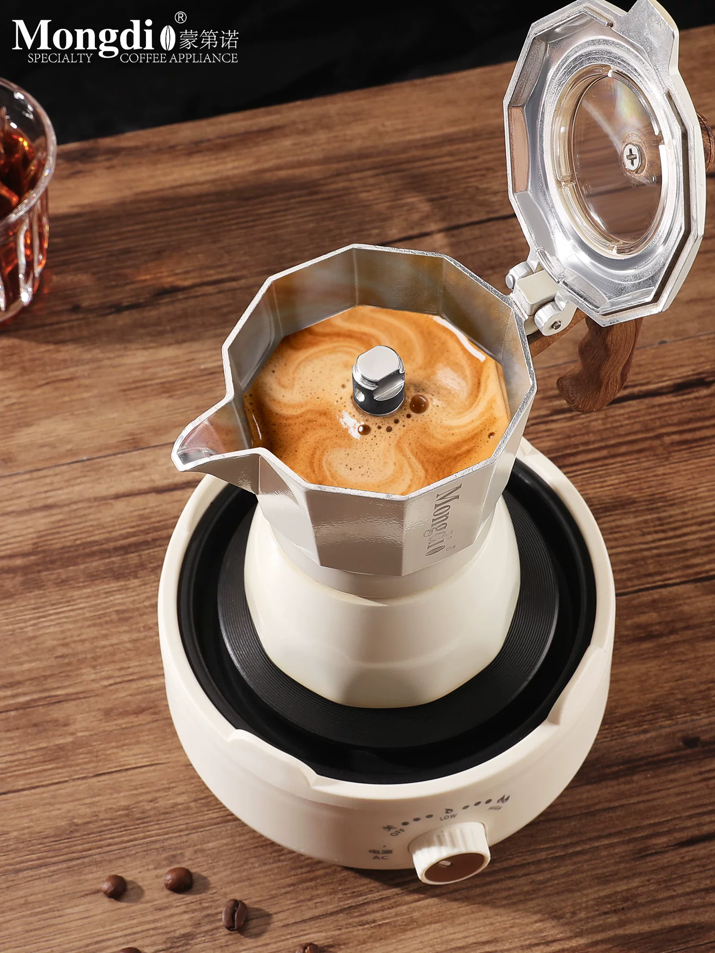 Mongdio van đôi moka pot moka bình pha cà phê tại nhà máy pha cà phê bằng tay bộ dụng cụ pha cà phê