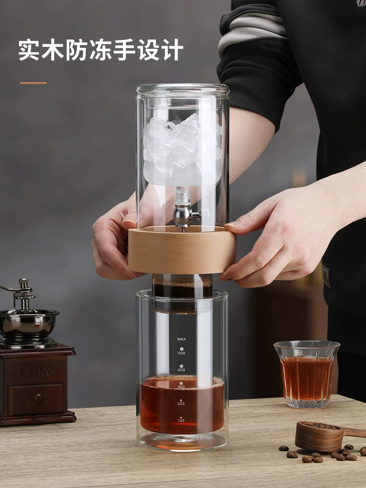 Bộ pha cà phê nhỏ giọt bằng thủy tinh gia dụng, ấm pha cà phê lạnh, bộ pha cà phê thủ công, ấm pha cà phê nhỏ giọt Mongdio