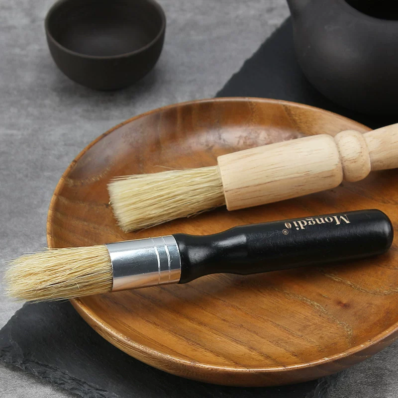 Bàn chải vệ sinh máy xay cà phê Mongdio, bàn chải vệ sinh tay cầm bằng gỗ tự nhiên cho máy pha cà phê, bàn chải vệ sinh bã cà phê quán cà phê