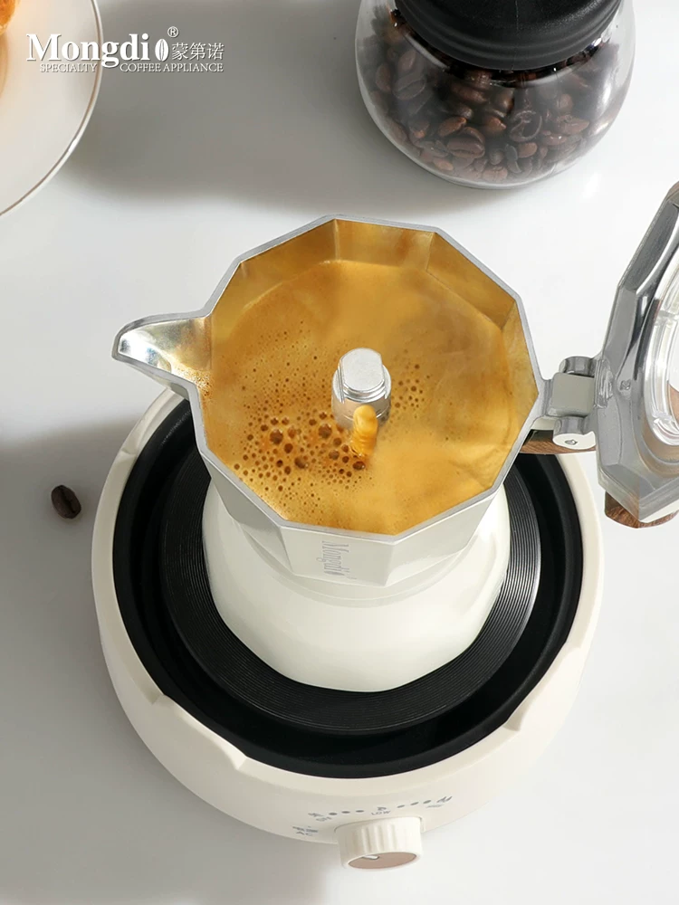 Bộ pha cà phê Moka pot hai van Mongdio, máy pha cà phê espresso, bình chiết xuất, bình pha cà phê kiểu pour-over