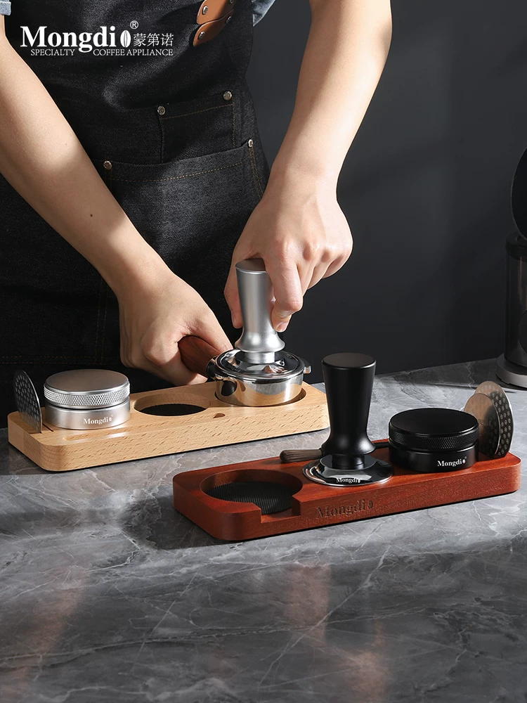 Đế ép cà phê Mongdio, dụng cụ phân phối, thảm ép, hộp đựng thiết bị pha cà phê, phụ kiện máy pha cà phê trọn bộ