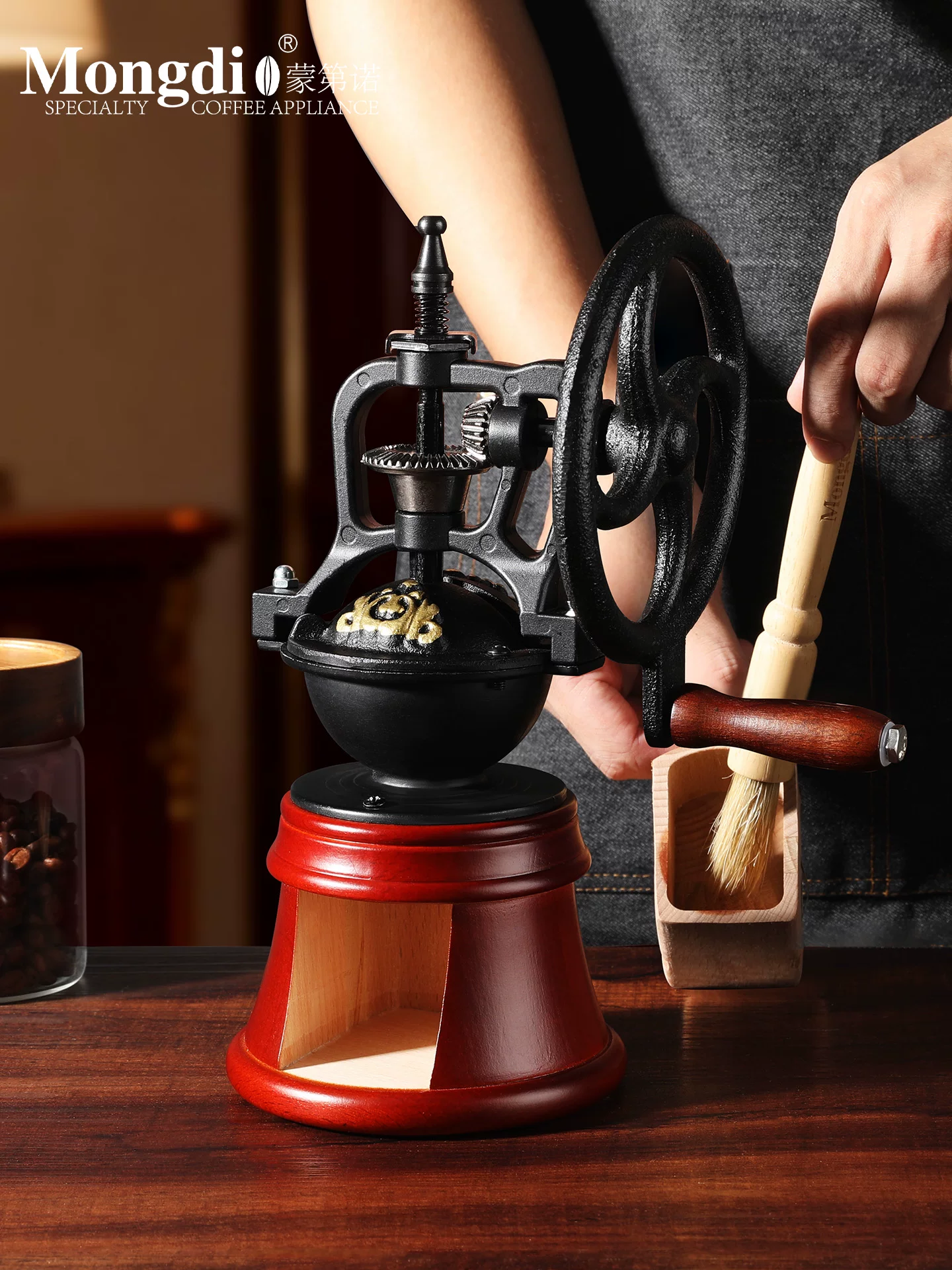Máy xay cà phê quay tay Mongdio máy xay cà phê cổ điển máy xay cà phê thủ công máy xay hạt cà phê
