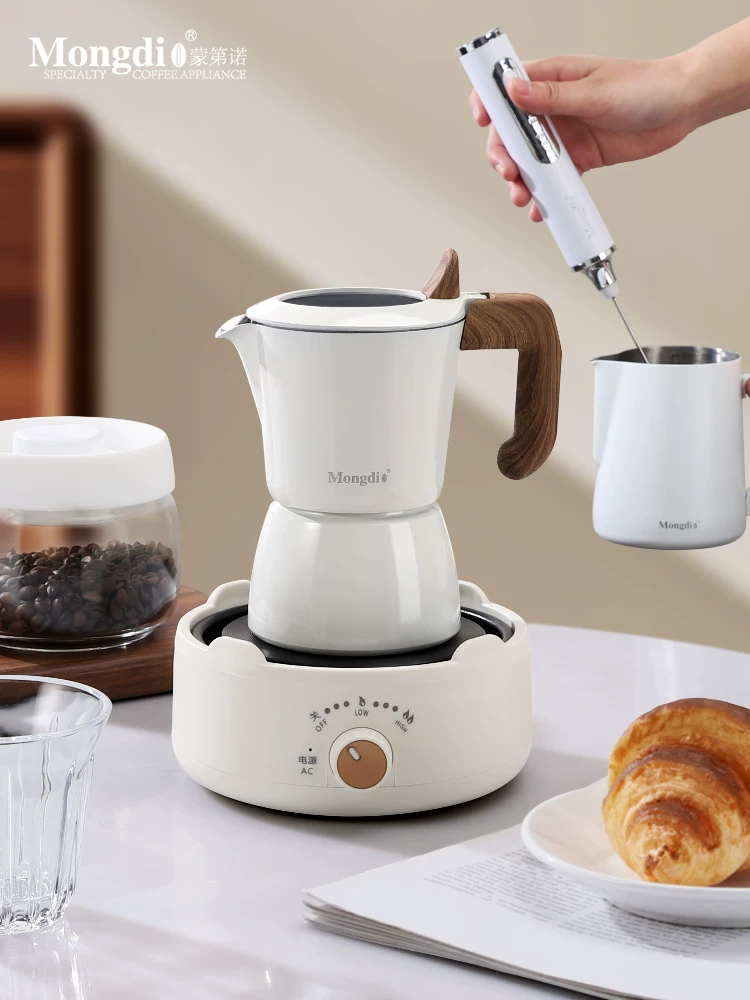 Máy pha cà phê moka pot hai van Mongdio Máy pha cà phê kiểu Ý Bộ ấm pha cà phê thủ công Bộ dụng cụ pha cà phê