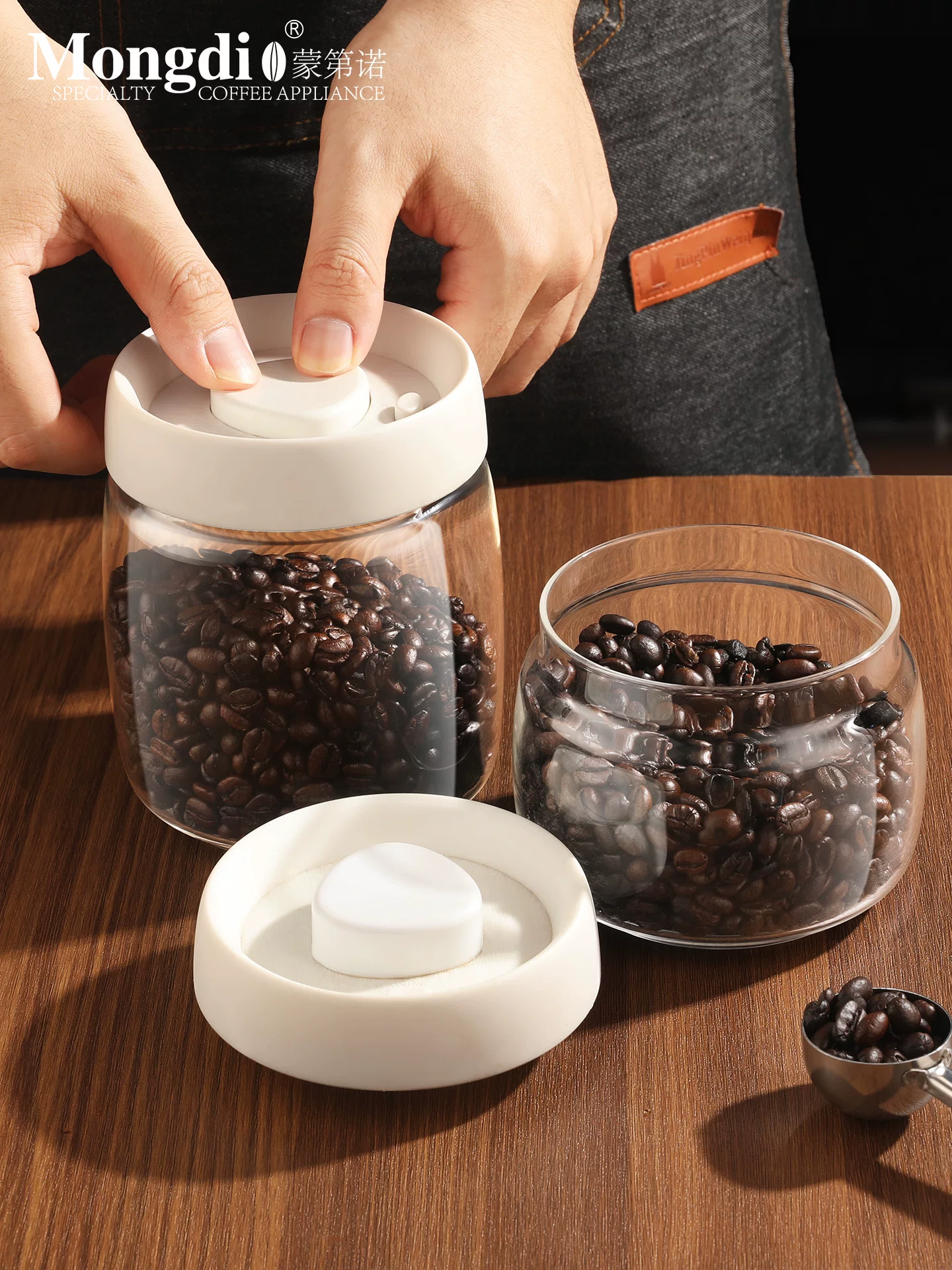 Hũ đựng cà phê hạt cà phê Mongdio, hũ kín khí, hũ thủy tinh chân không, hũ đựng cà phê, hũ bảo quản và bảo quản bột cà phê
