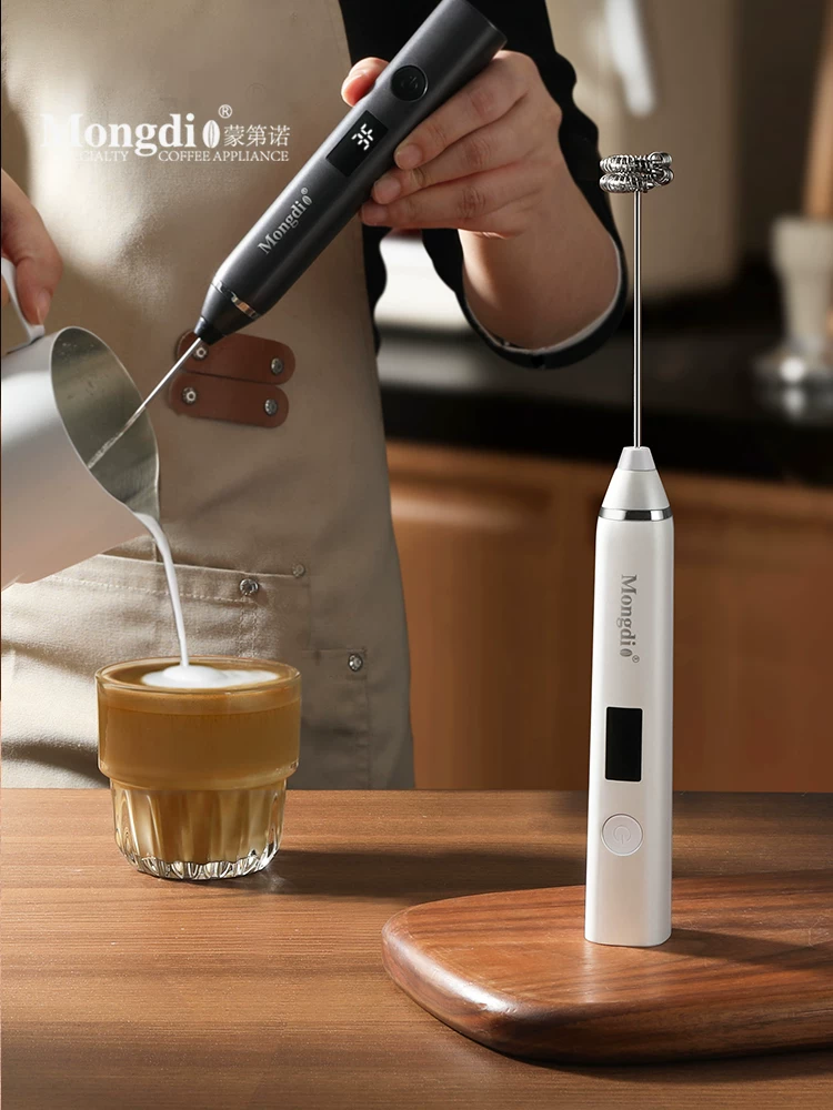 Máy tạo bọt sữa Mongdio, máy đánh bọt sữa điện, máy đánh sữa gia dụng, que khuấy sữa, máy tạo bọt sữa