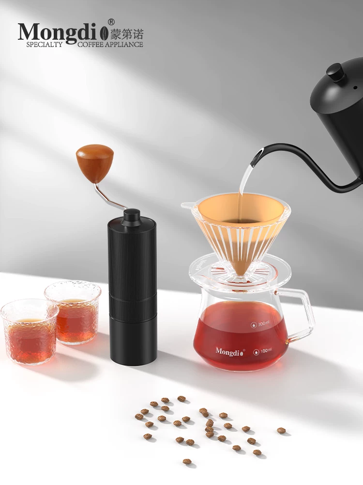 Bộ ấm pha cà phê thủ công Mongdio, máy pha cà phê, máy xay cà phê bằng tay, ấm chia sẻ, dụng cụ pha cà phê thủ công, hộp quà tặng