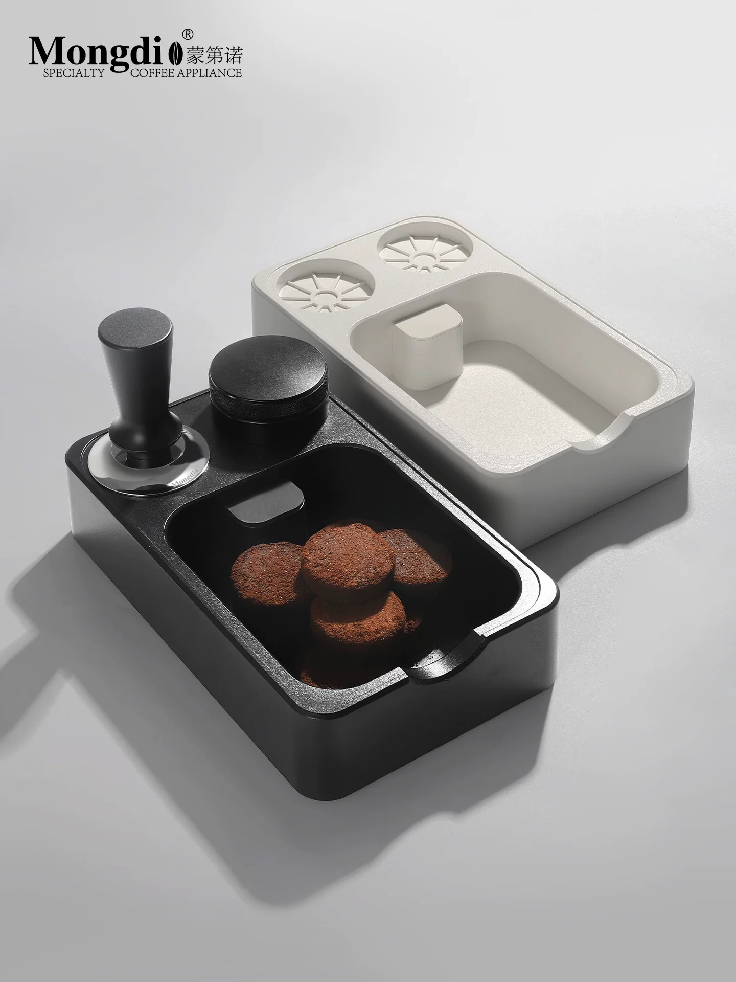 Bộ phận phân phối bột Mongdio, hộp đựng bã cà phê, đế ép, phụ kiện máy pha cà phê tích hợp, dụng cụ, dụng cụ bảo quản, bộ hoàn chỉnh