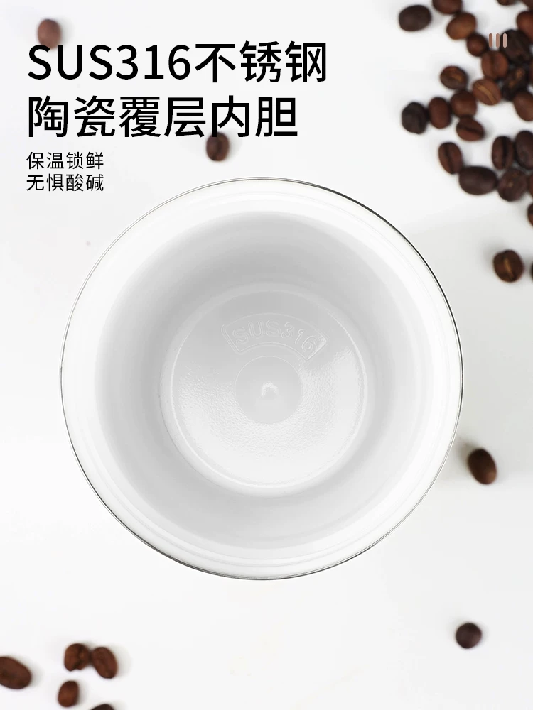 Cốc giữ nhiệt Mongdio cốc nước dung tích lớn lót gốm giữ ấm và lạnh cốc cà phê cốc có ống hút di động